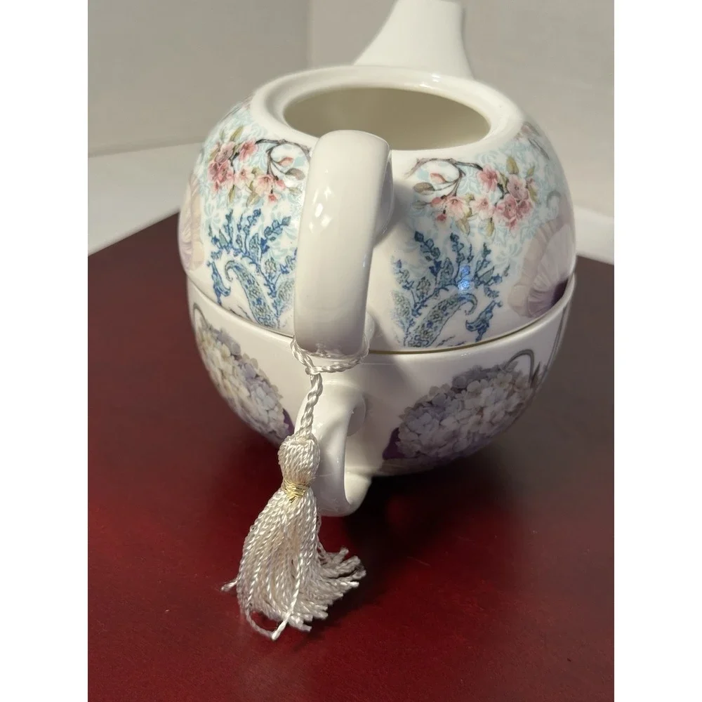 Delton Products Peacock Porcelain Tea for One Set  5.8